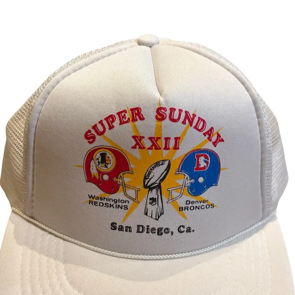 Super Bowl XXII Washington Denver San Diego Foam Trucker Rope‎ SnapBack Hat Cap
